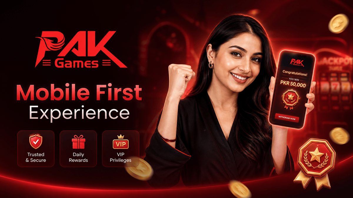 Pak Games about banner showing the app on a phone